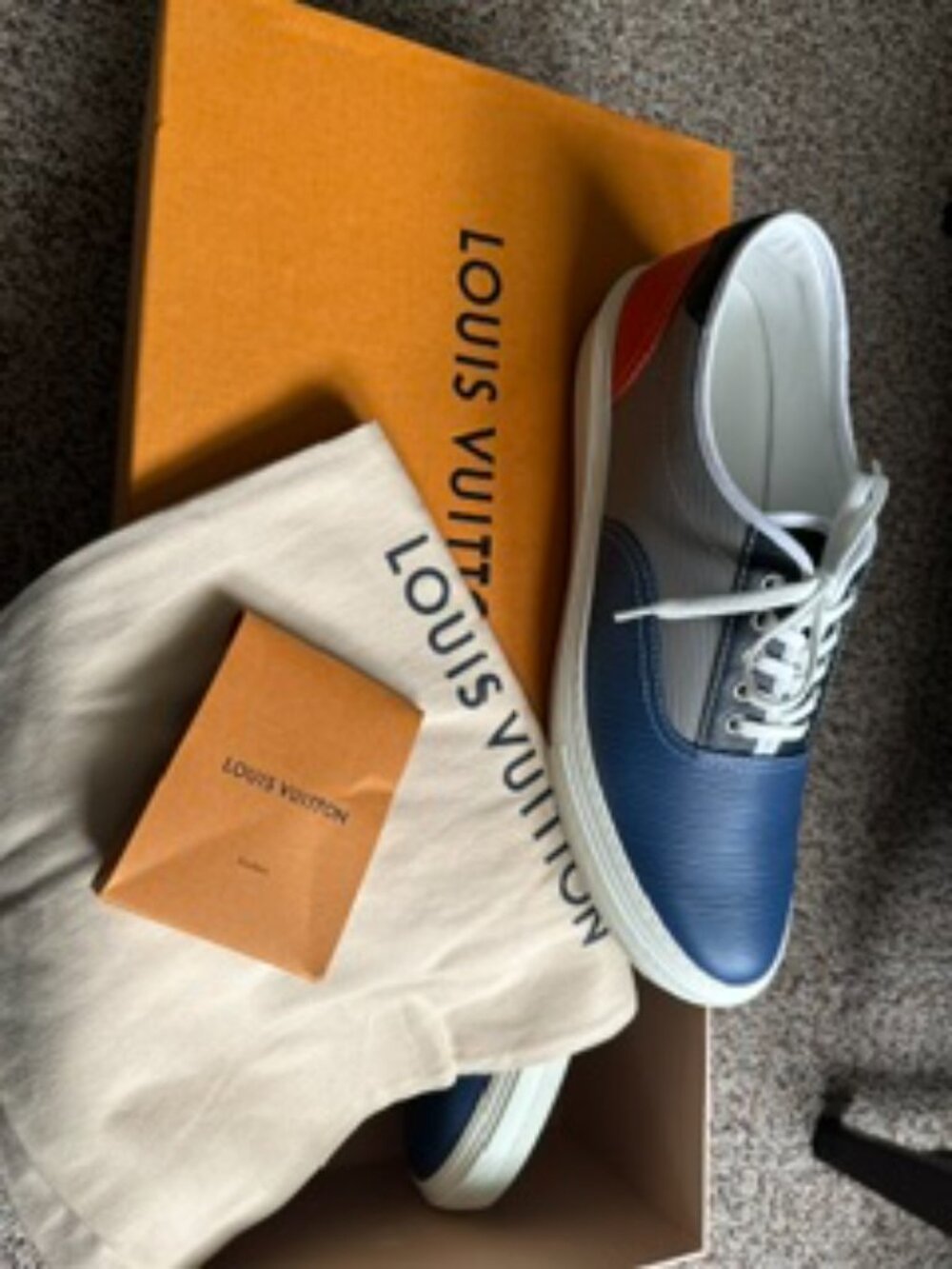 Louis Vuitton Epi Monogram Eclipse Trocadero Mens Shoes Sneaker LV 12 USA 13 - Picture 9 of 9